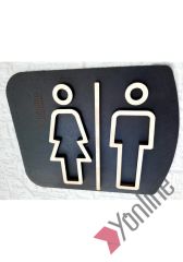 MDF Kadın Ve Erkek WC Yönlendirme Seti