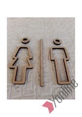 MDF Kadın Ve Erkek WC Yönlendirme Seti