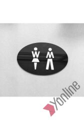 Parlak Siyah Kadın - Erkek WC Levhası