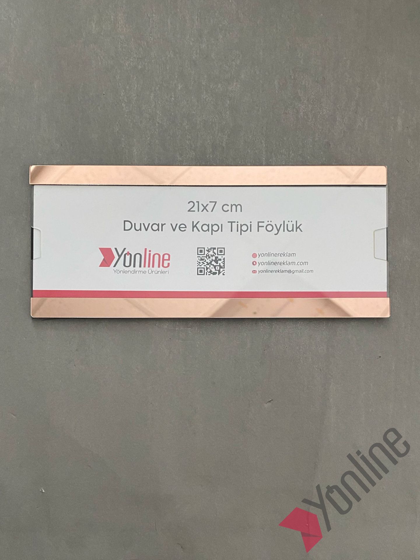 Kapı ve Duvar Tipi Kolay Değiştirilebilir Pembe Altın Aynalı A4 1/3 Föylük
