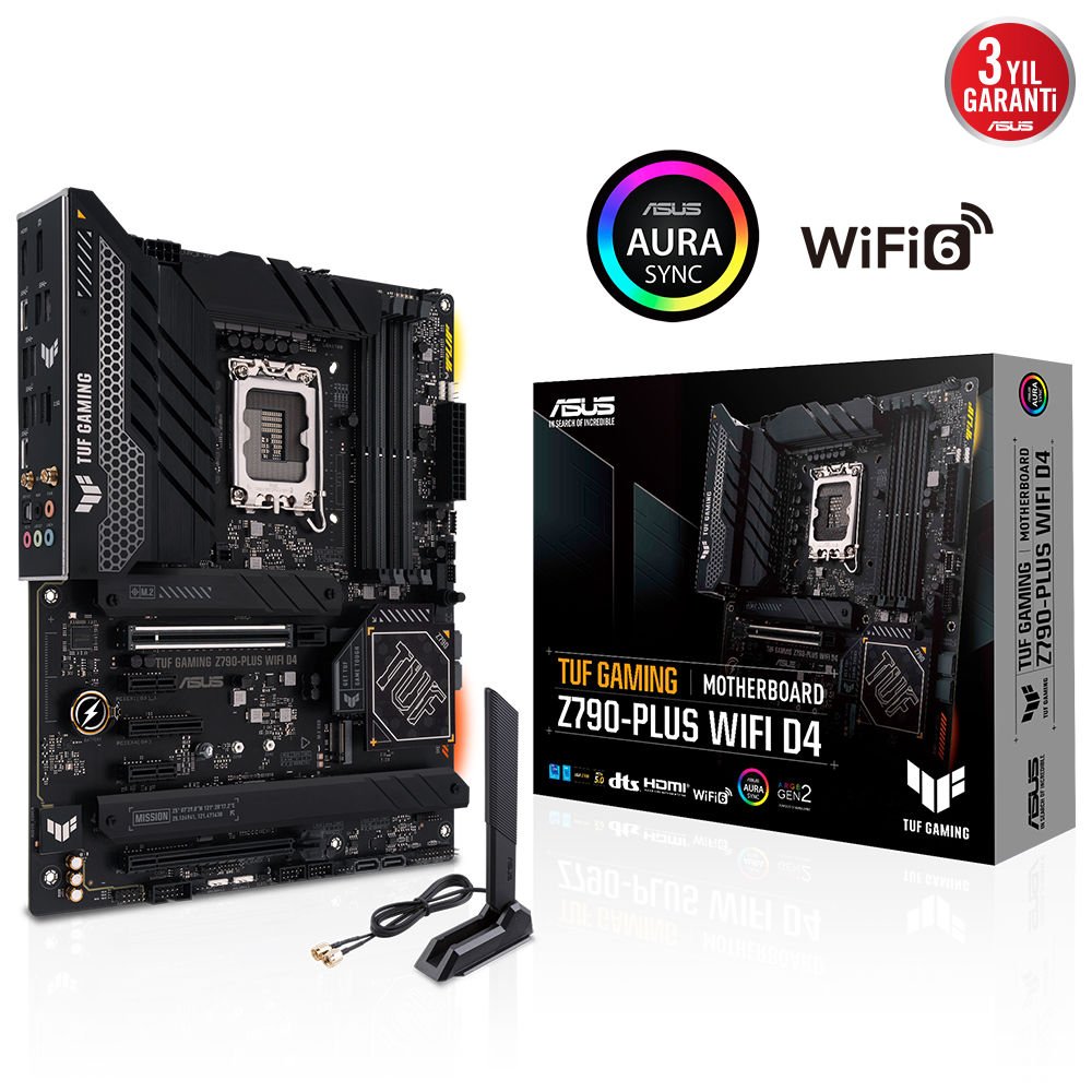 ASUS TUF GAMING Z790-PLUS D4 INTEL Z790 DDR4 5333MHZ(OC) DP HDMI 4X M2 USB3.2 AURA RGB 2.5GBİT LAN ATX PCIE SLOT Q RELEASE ARMOURY CRATE AI SUİTE 3 1700P (12.Gen 13.Gen) ANAKART