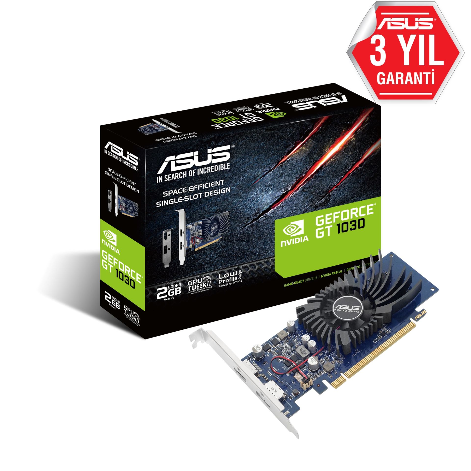 ASUS GT1030-2G-BRK GT1030 2GB DDR5 64Bit DVI/HDMI 16X