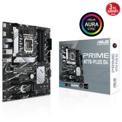 ASUS PRIME H770-PLUS D4 4xDDR4 5066 DP/HDMI 3xM2 USB3.2 AURA RGB 2.5Gbit LAN ATX 128GB RAM DESTEĞİ 1700p (12.Gen/13.Gen)