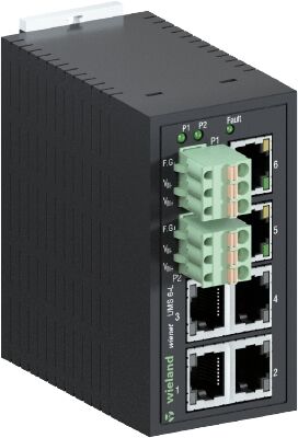 WİELAND ELEKTRİK 83.040.0000.1 IP switch 6 x RJ45 10/100 Mbit/s Fast Ethernet_2 Power Redundant (9-30V DC giriş)