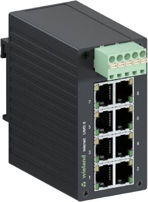 WİELAND ELEKTRİK 83.040.0001.0 IP switch 8 x RJ45 10/100 Mbit/s Fast Ethernet_(9-48V DC giriş)_IP50