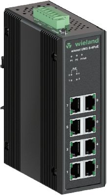 WİELAND ELEKTRİK 83.040.1203.0 IP switch 8 x RJ45 10/100 Mbit/s Fast Ethernet_4 x PoE-Port_ESD-EFT Koruma (P-Fail Relay) (12-48V DC giriş)