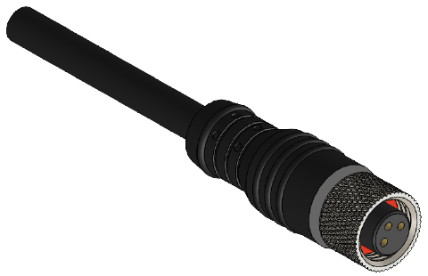 ERCONTEC ERF8-FS3C-10BPUR M8, Düz, 3 Pinli, Standart, 10 metre Siyah PUR Kablo