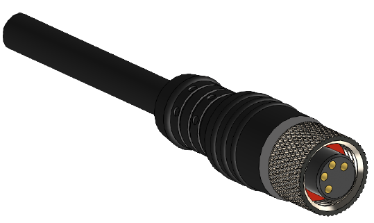 M8, Düz, 4 Pinli, Standart, 3 metre Siyah PVC Kablo