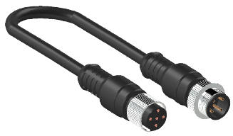 ERCONTEC ERF12-MSFS4C-03BPVC M12, 4 pin, dişi düz-erkek düz konnektörlü, 3m pvc kablo