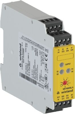 WİELAND ELEKTRİK R1.188.0640.0 SIL3-PLe-Acil Stop Güvenlik Rölesi / Oto-Manuel Başlatma / 2NO-1NO(Gecikmeli kapanan 30sn) / Manyetik Switchler / Emniyet Kapıları / Tip4-2 Işık Bariyerleri / Vidalı Bağlantı / Combi Reset