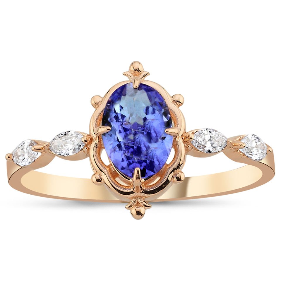 0.81 Karat Tanzanite Pırlanta Yüzük