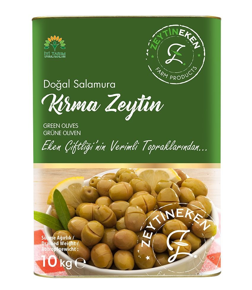 10 KG. TENEKE YEŞİL KIRMA ZEYTİN