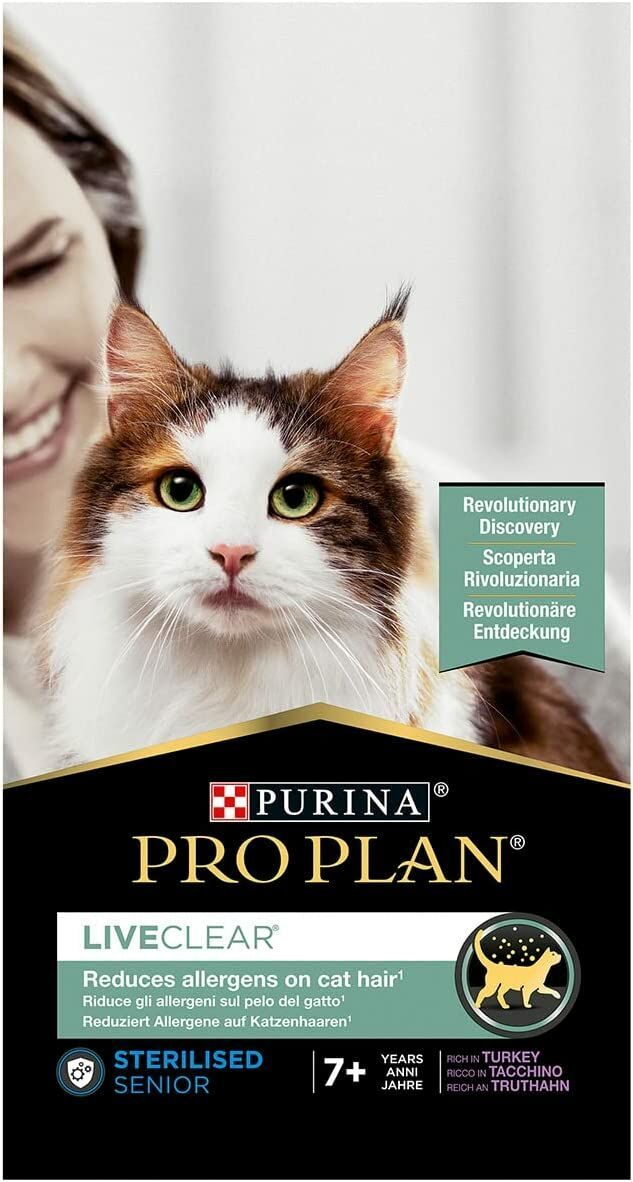 Pro Plan LiveClear +7 Hindili Alerjen Azaltan Kısırlaştırılmış Yaşlı Kedi Maması 1,4kg