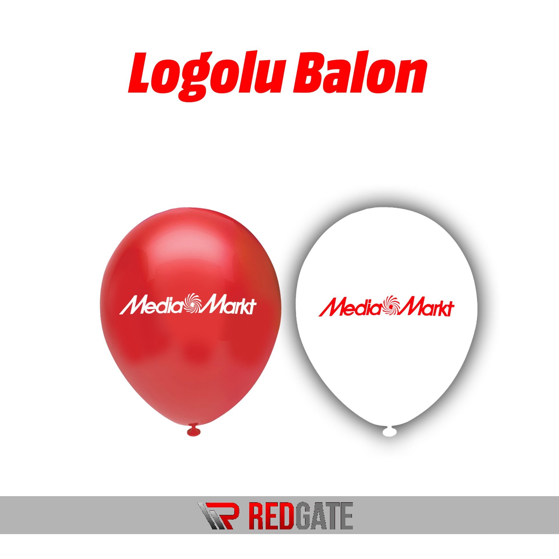 Logolu Beyaz-Kırmızı Balon 500 adet