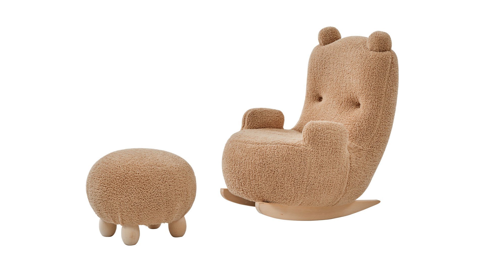 Panda Sallanan Sandalye + Puf  Kahve