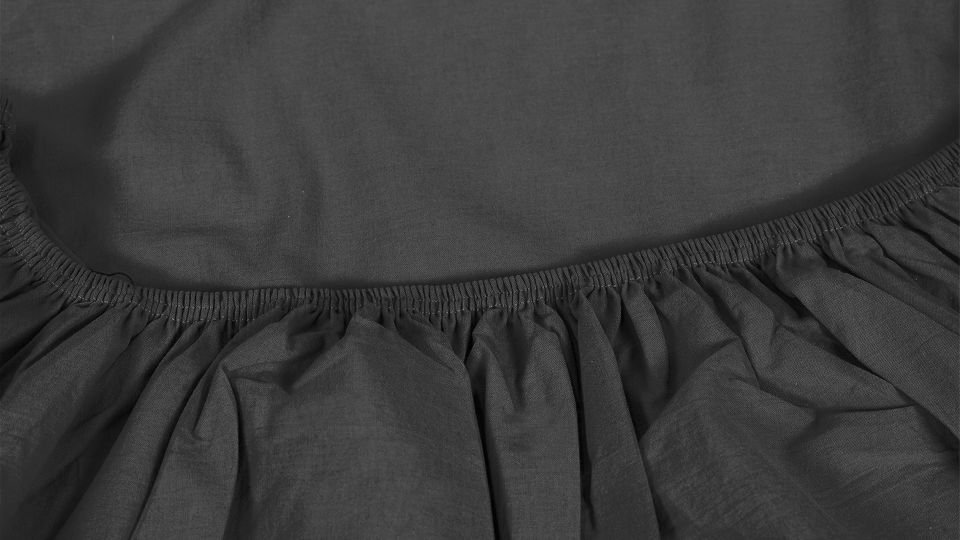 Dora Lastikli Çarşaf & Yastık Kılıfı Seti  140*200 - Siyah