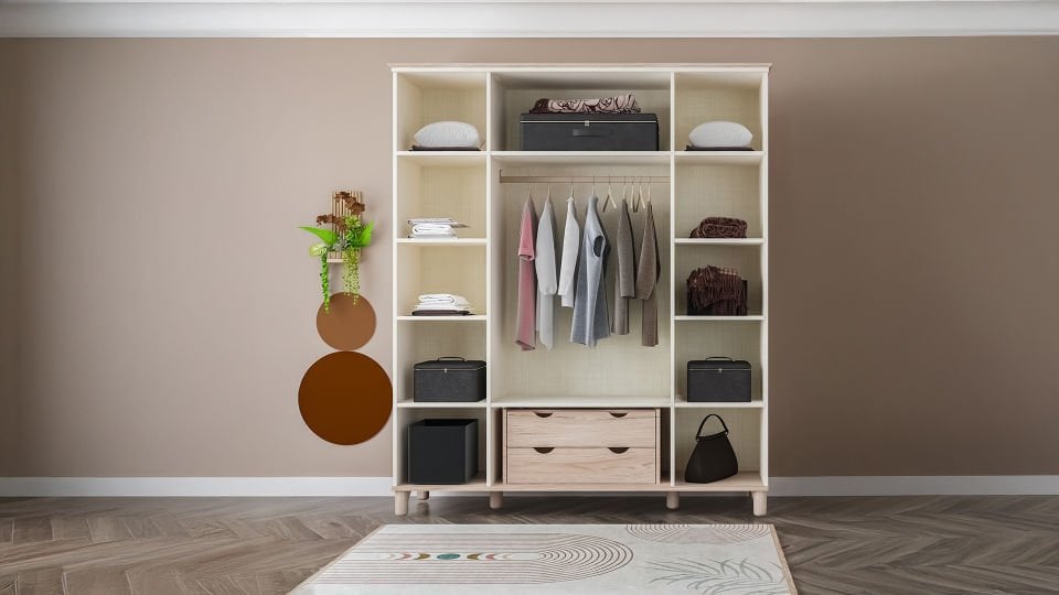 Bohemsoft 4 Kapaklı Dolap Kabini Ayaklı