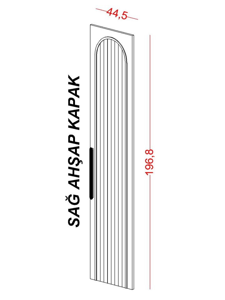 Bohemsoft 1 Adet Ahşap Sağ Kapak
