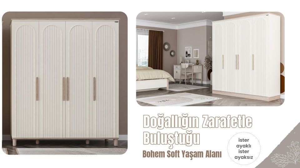 Bohemsoft 4 Kapaklı Dolap Kabini
