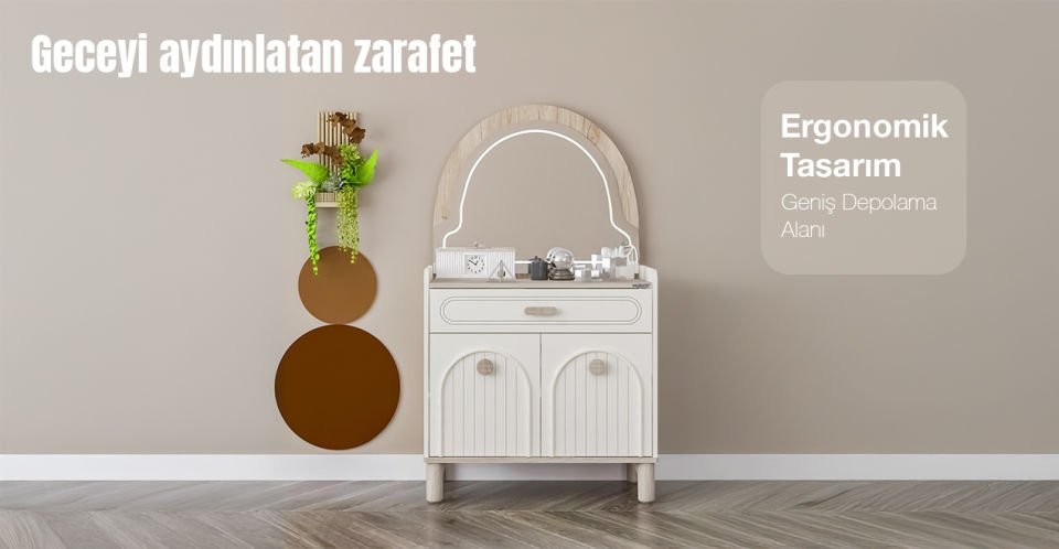 Bohemsoft Şifonyer ve Aynası Ledli