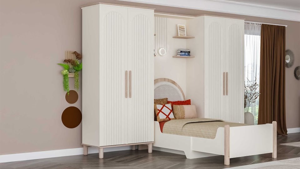 Bohemsoft 2 Kapaklı Dolap Kabini Sol Ayaklı