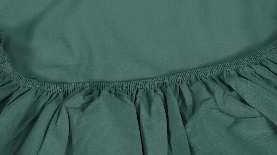 Dora Lastikli Çarşaf & Yastık Kılıfı Seti 120*200 -Zümrüt Yeşili