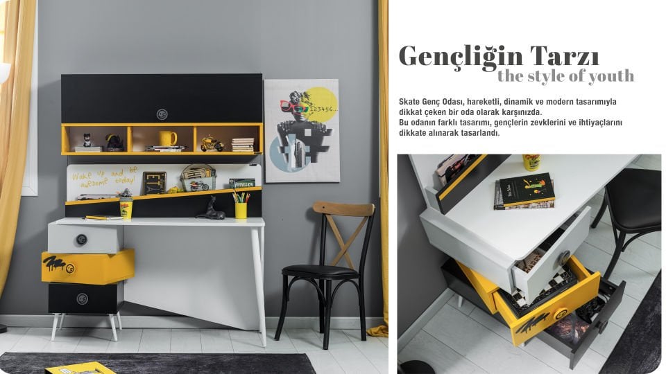 Skate Çalışma Masası + Üst Modül