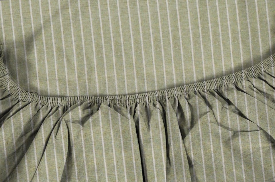 Dora Lastikli Çarşaf & Yastık Kılıfı Seti 100*200 - Çizgili Yeşil