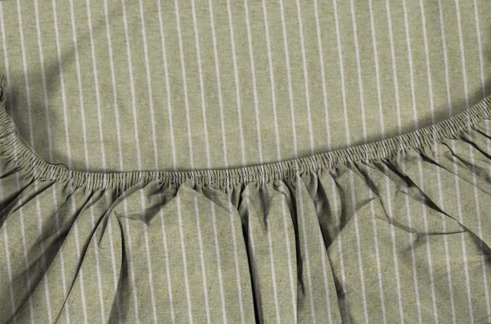 Dora Lastikli Çarşaf & Yastık Kılıfı Seti 120*200 - Çizgili Yeşil