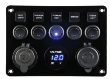 5’li Switch Panel Işıklı Şarj-Volt-Usb