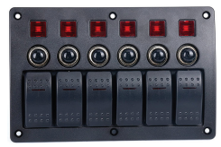 6’lı Switch Panel Otomatik Sigortalı ve Işıklı