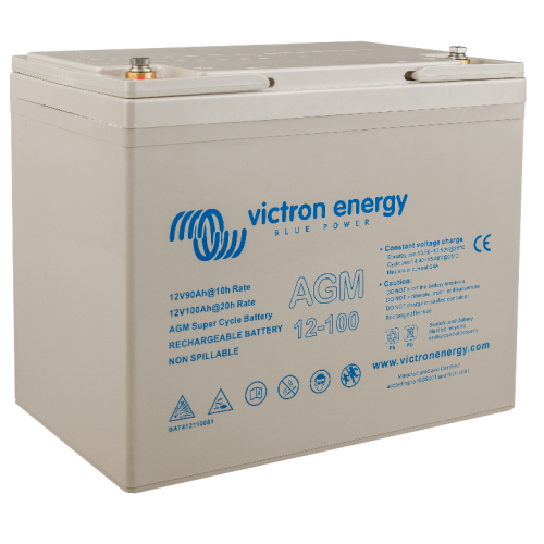 Victron Energy 12V/100Ah AGM Super Cycle Akü. (M6) Start&Servis Aküsü (BAT412110081)
