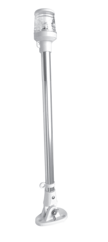 Işıklı Krom Bayrak Direği Beyaz Boy 48 cm 12V - Ampül