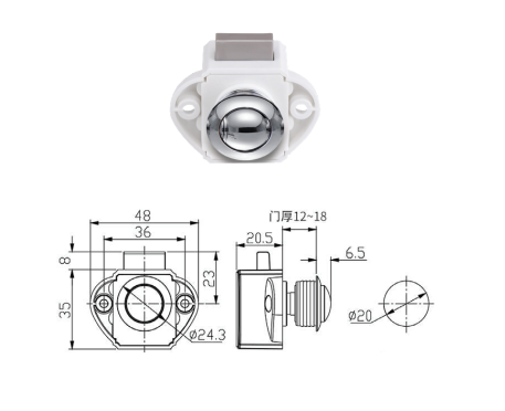 Dolap Kulbu Basmalı Küçük Ø: 20 mm