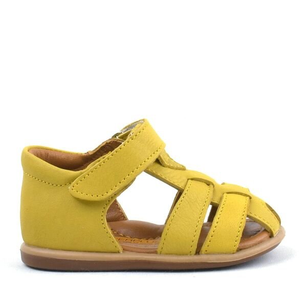 Rakerplus Hakiki Deri Sarı Cırtlı Bebek Sandalet