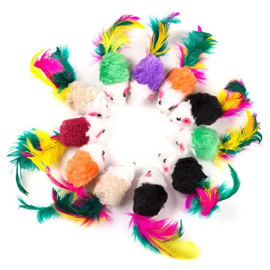 YN-P007 Renkli Tüylü Peluş Fare 4 cm