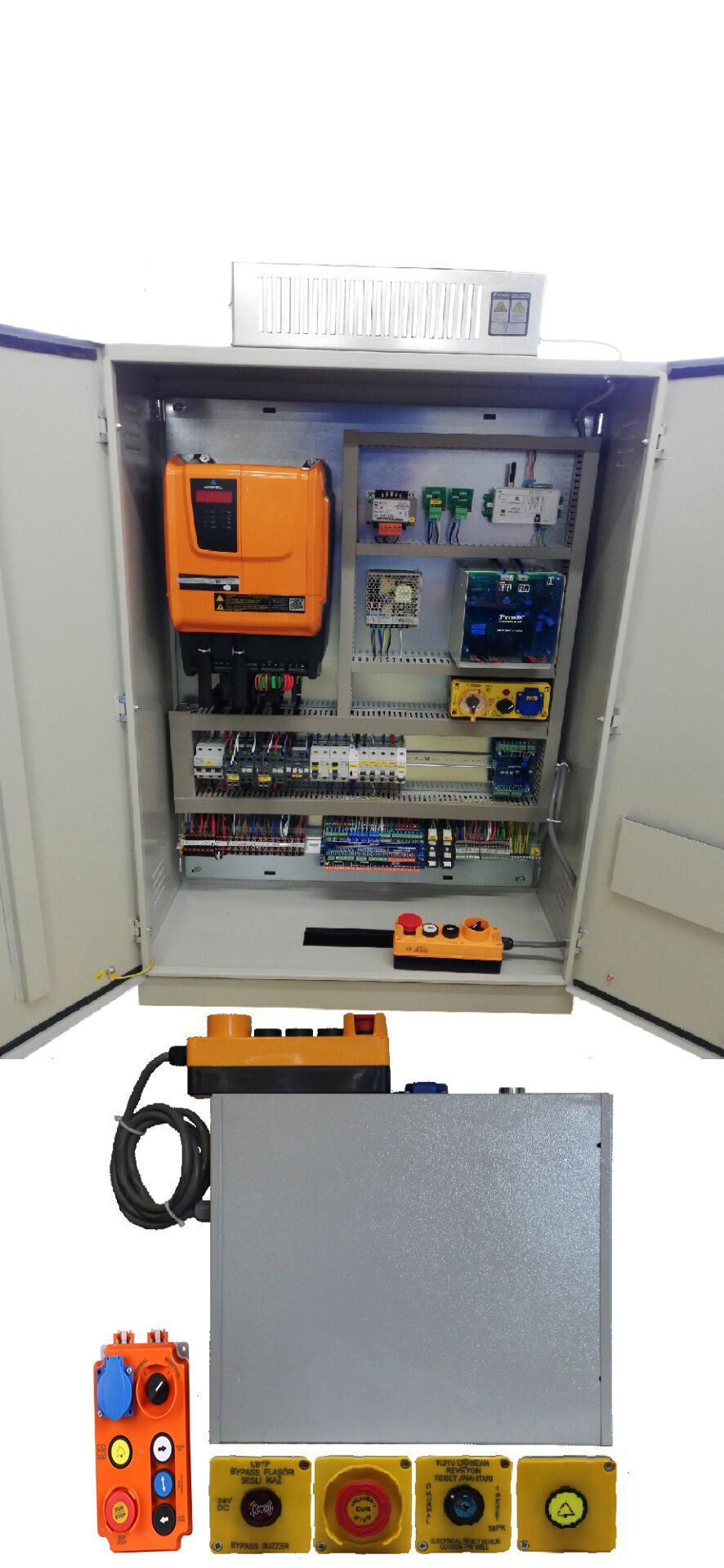 7,5 kW ARCODE INTEGRATED-GEARED-ASYNCHRONOUS-MR-EN81-20-BATTERY RESCUE CONTROL PANEL