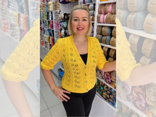 Limon Çiçeği Bukle Hırka