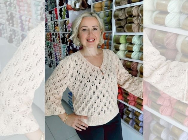 Cotton Bukle Ajurlu Bluz