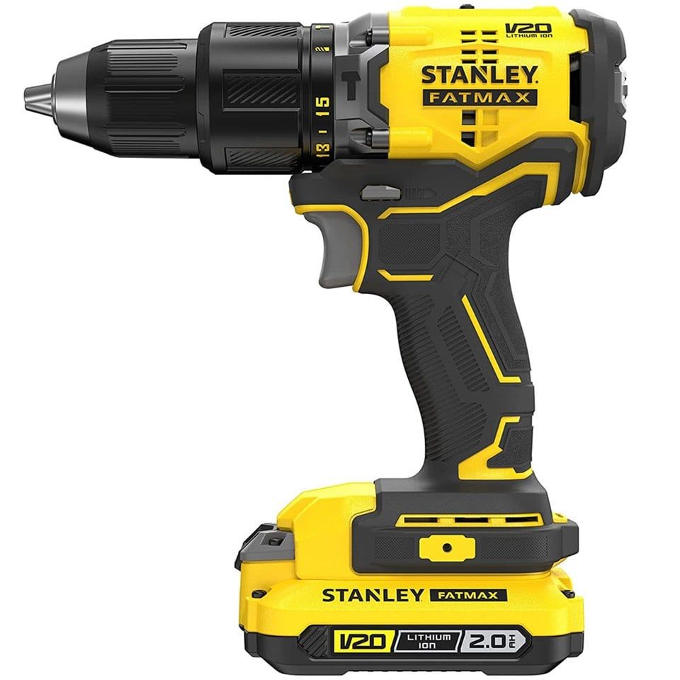 Stanley SBD715D2K 18V 2.0AH V20 Li-Ion Çift Akülü Kömürsüz Darbeli Matkap