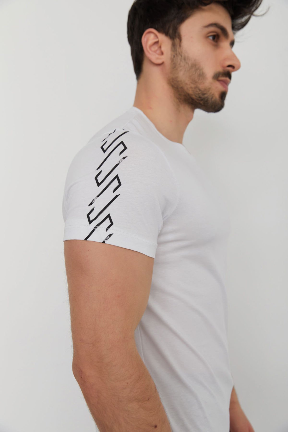 CAZ 4070 Bisiklet Yaka Sırt Baskılı Erkek T-shirt