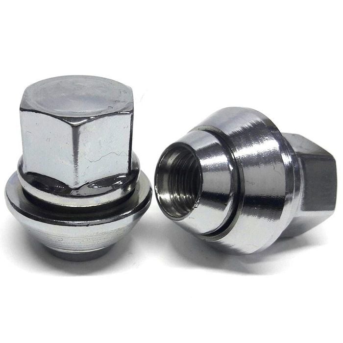Tiryakiler Ford Connect/Fiesta/Focus/Mondeo/Courier Orjinal Çelik Jant Dacromet Pullu Kromajlı Bijon Somunu M12X1.50X32mm 19AA Jant Somunları