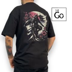Samuray Baskılı Erkek Oversize T-Shirt