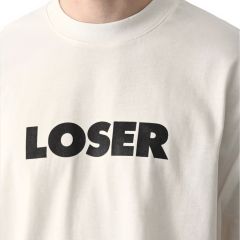 Loser Baskılı Erkek Oversize T-Shirt Beyaz