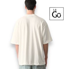 Born Yazılı Erkek Oversize T-Shirt Beyaz