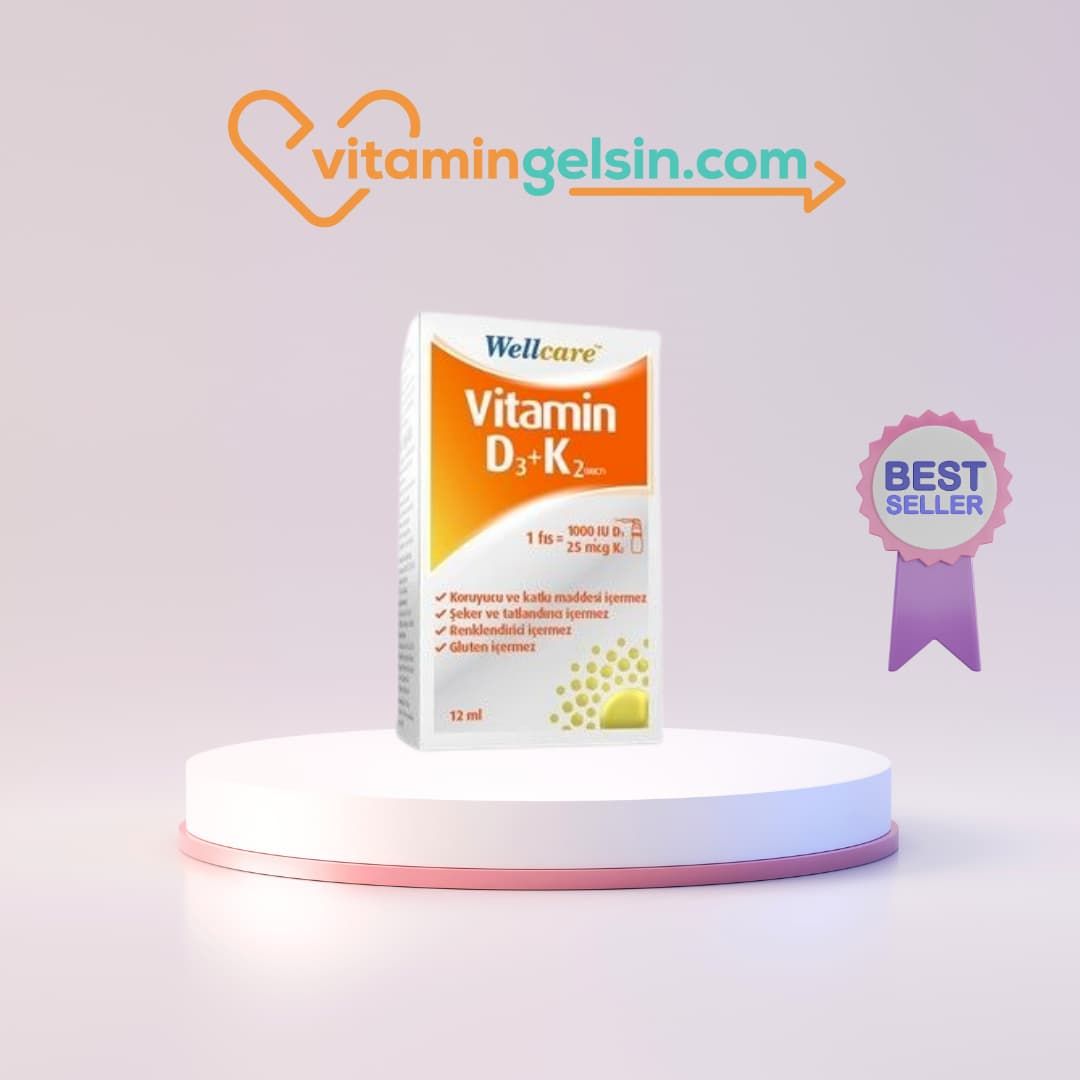 Wellcare Vitamin D3 + K2 25 mcg 1000 IU 12 ml