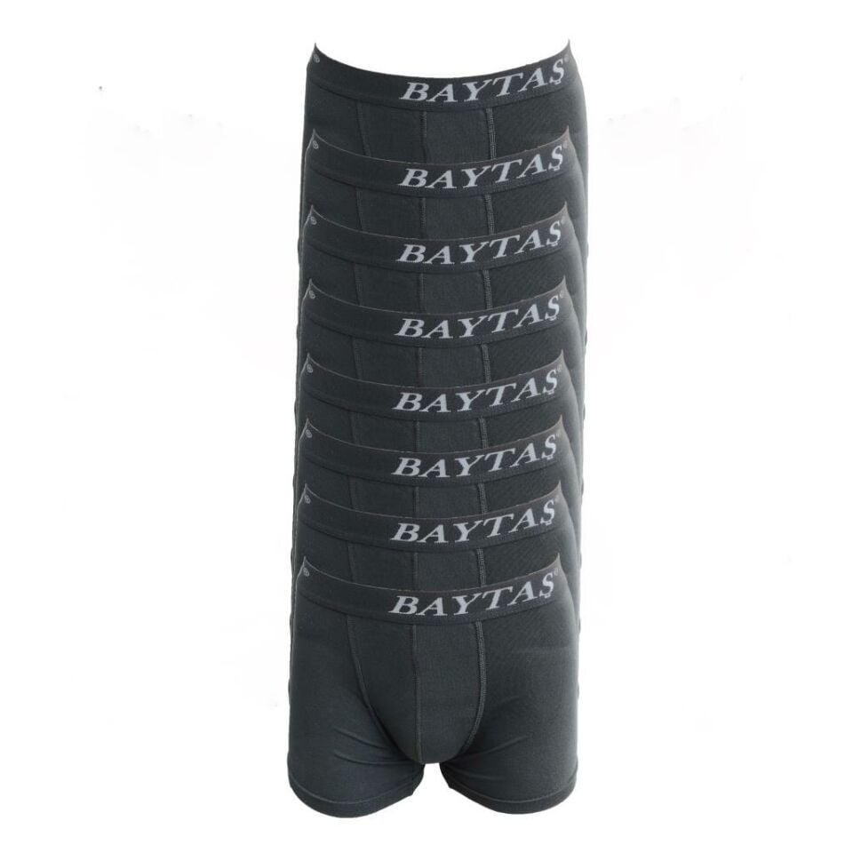 Baytaş Erkek 8 Adet Likralı Boxer SİYAH - XL