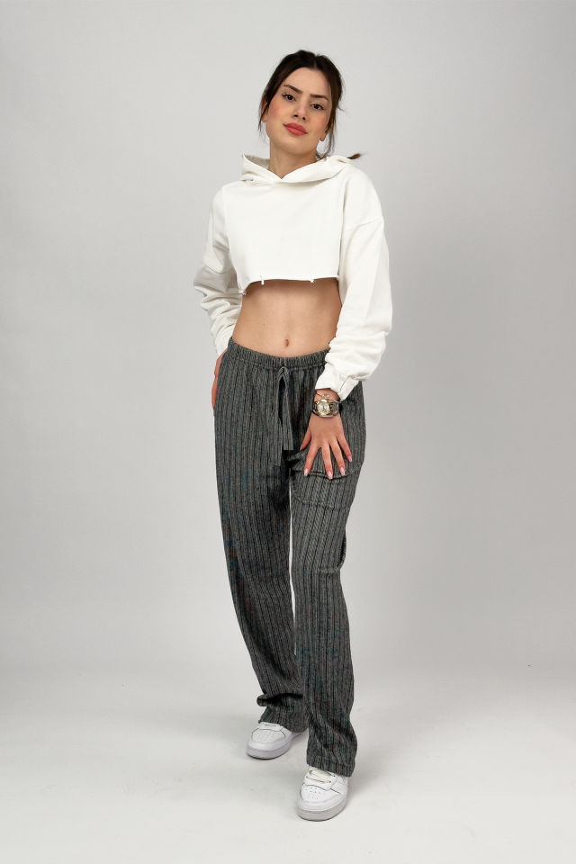 Kadın Yumuşak Dokulu Pamuklu Beli Lastikli Bol Paça Oversize Eşofman Pijama Altı SİYAH - XL