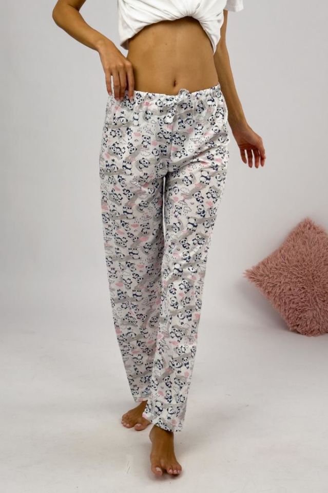 Betimoda Kadın Pijama Altı Kurdeleli Pembe Panda - XL