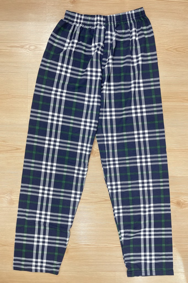 Erkek %100 Pamuk Cepsiz Beli Lastikli Pijama Altı Eşofman 2XL - Lacivert Yeşil